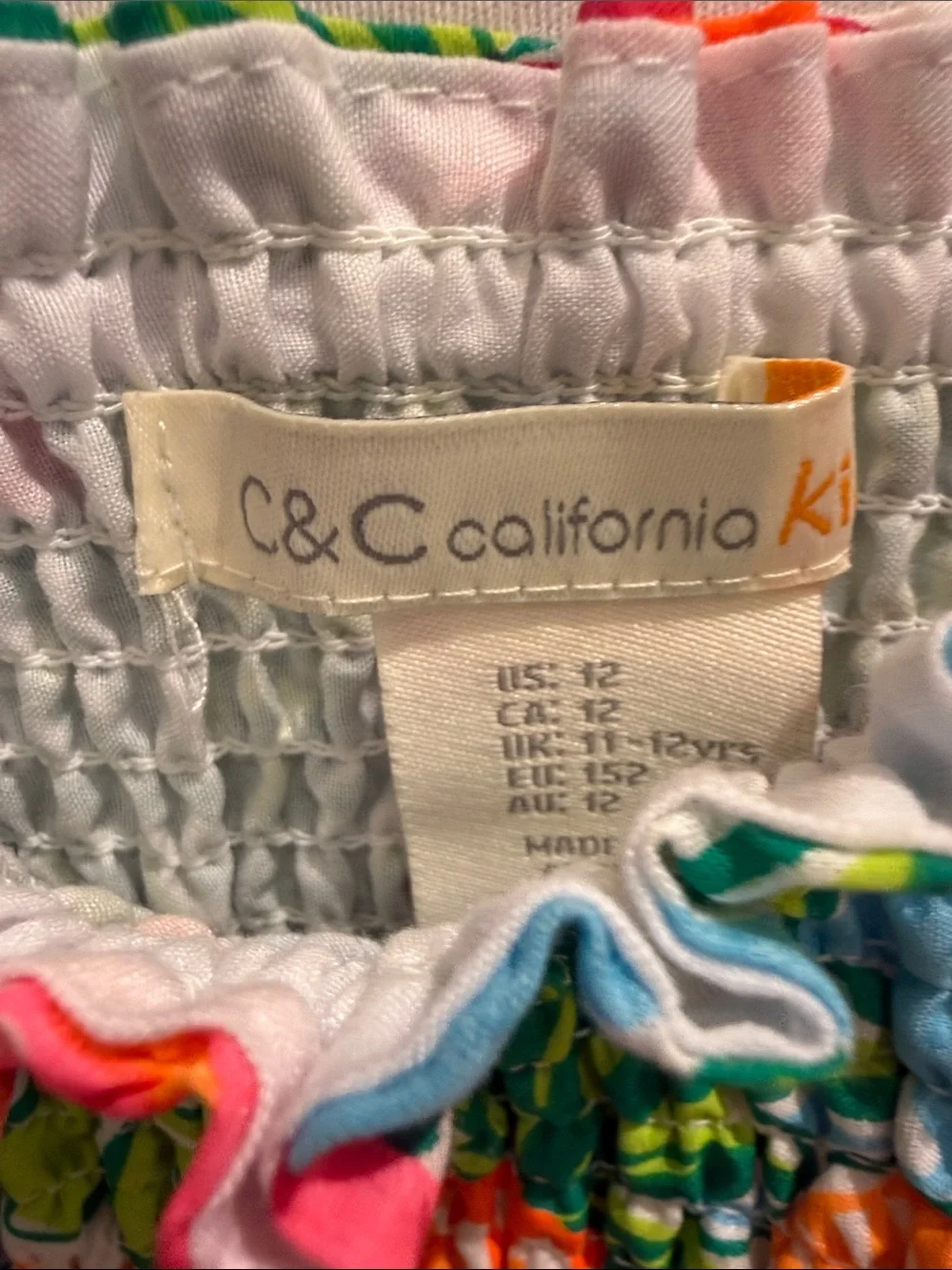 C&C California Girls Tropical Off-Shoulder Dress - Blue, Orange & Green
